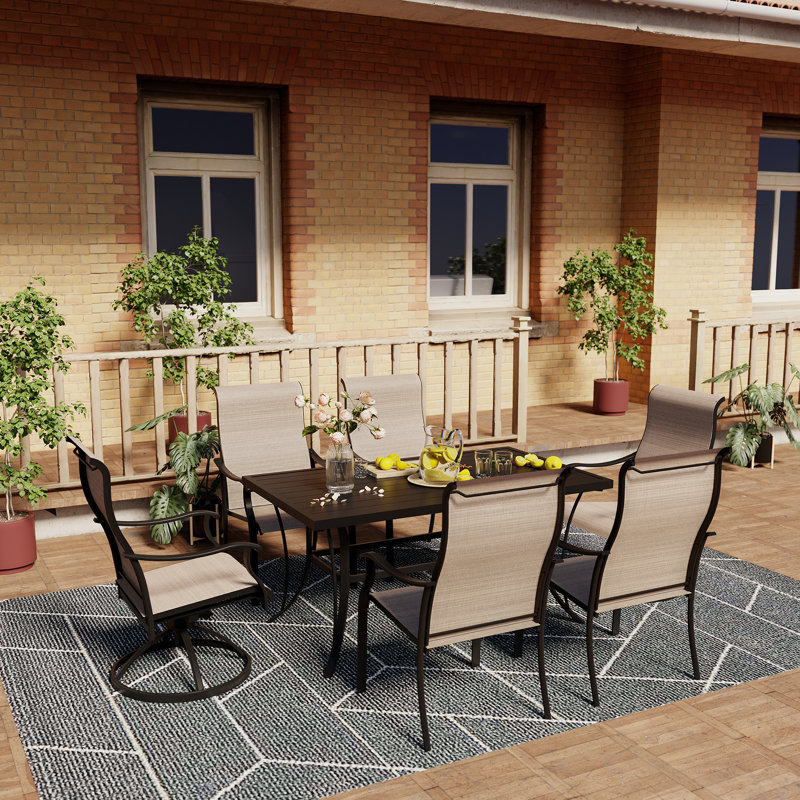 Rectangular 6 - Person Dining Set, Beige