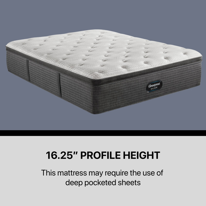 Beautyrest Silver BRS900-C Plush Pillow Top 16.25" Innerspring Mattress, King