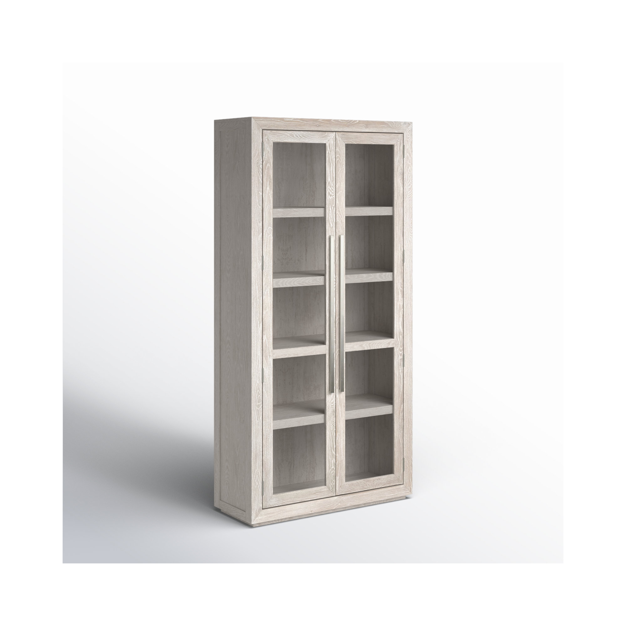 Alaya Solid Oak Wood Corner Display Stand, White