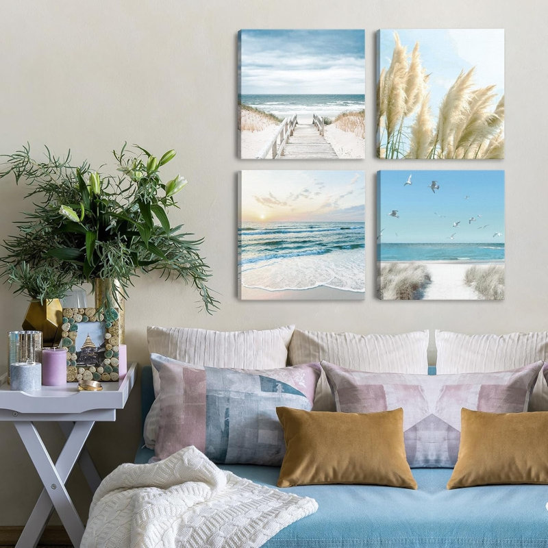 4 Piece No Frame Print on Canvas