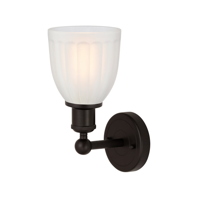 Caroleen Armed Sconce, White, Oil Rubbed Bronze