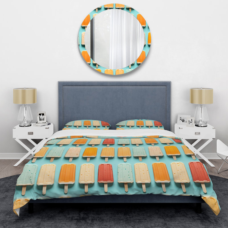 Ensemble de housse de couette Popart Popsicle Parade I, Housse de couette simple + 1 taie décorative stan