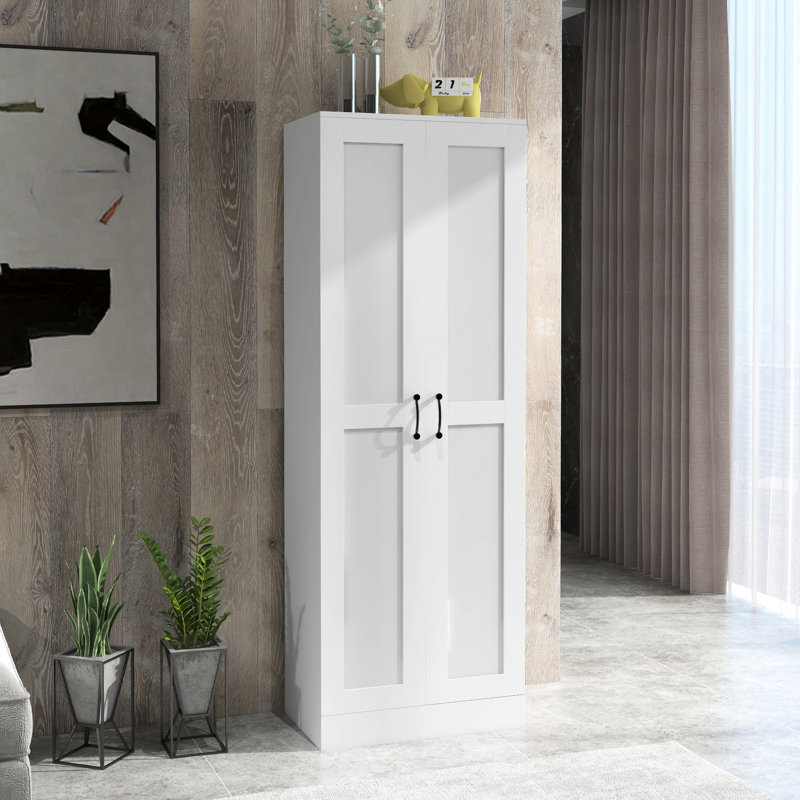 Armoire de rangement moderne de style moderne de 69 po avec tablettes mobiles