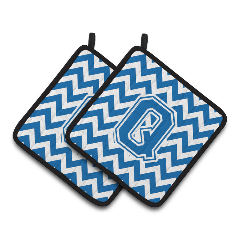 Caroline's Treasures Polyester Potholder, Q, Blue/White