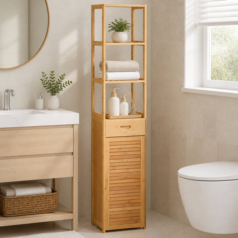 Bamboo Freestanding Linen Cabinet