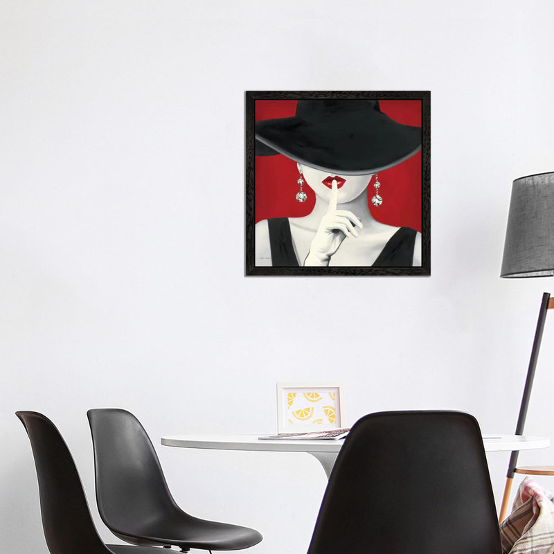 Haute Chapeau Rouge by Marco Fabiano - Floater Frame Print on Canvas, Black Framed