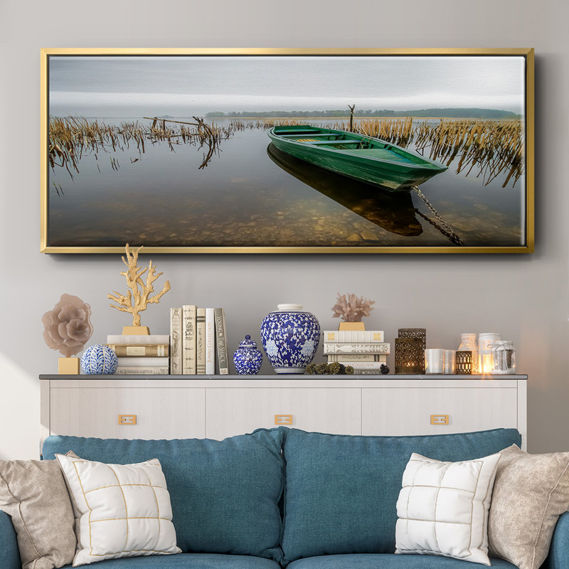 Green One- Framed Canvas