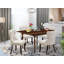 L'ensemble de mobilier de salle à manger 5 pièces comprend une table de salle à manger rectangulaire avec Dropleaf et 4 chaises Parsons en toile de lin, acajou-106903494-109975319-109975317