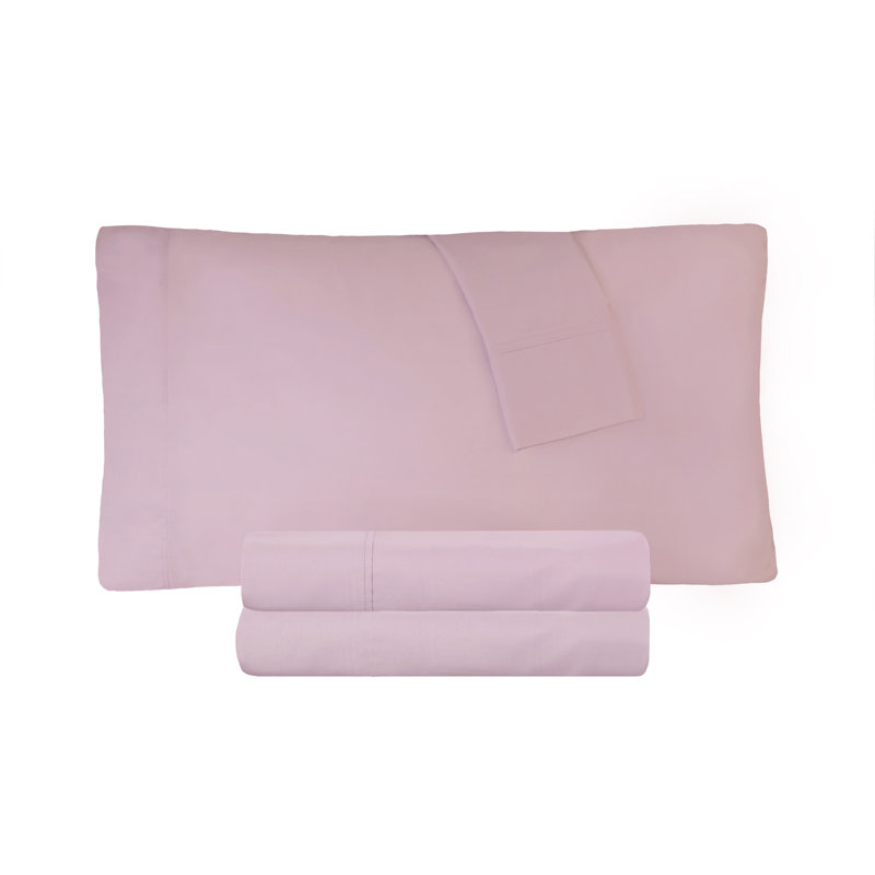 Ensemble de draps en coton percale à densité de tissage 300 fils Percale, Lilas