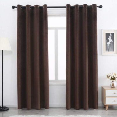 Velvet Noise Reducing Room Darking Grommet Curtain Panels for Home & Office