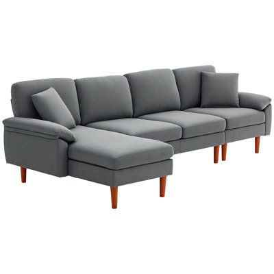 Canapé modulaire convertible avec méridienne réversible, gris foncé