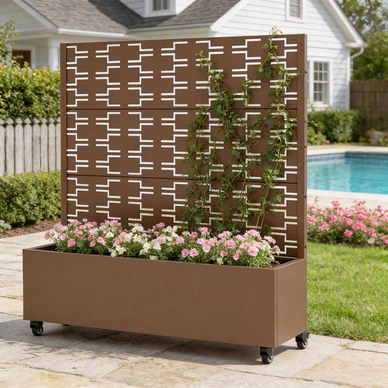 Lit de jardin surélevé rectangulaire, H 47 po x l 47 po x P 16 po, Brun