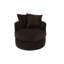 Fauteuil d'appoint pivotant confortable en velours côtelé chocolat - Texture moelleuse pour un salon confortable-720593915