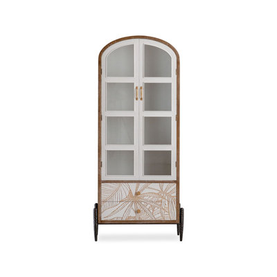 White + Burlywood Solid Wood Display Cases