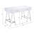 2-Drawer White High Gloss Chrome Finish Study Writing Desk Table Writing Small Desk Study Desk