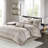 7 Piece King Bedding - Taupe Chenille Luxury Bed