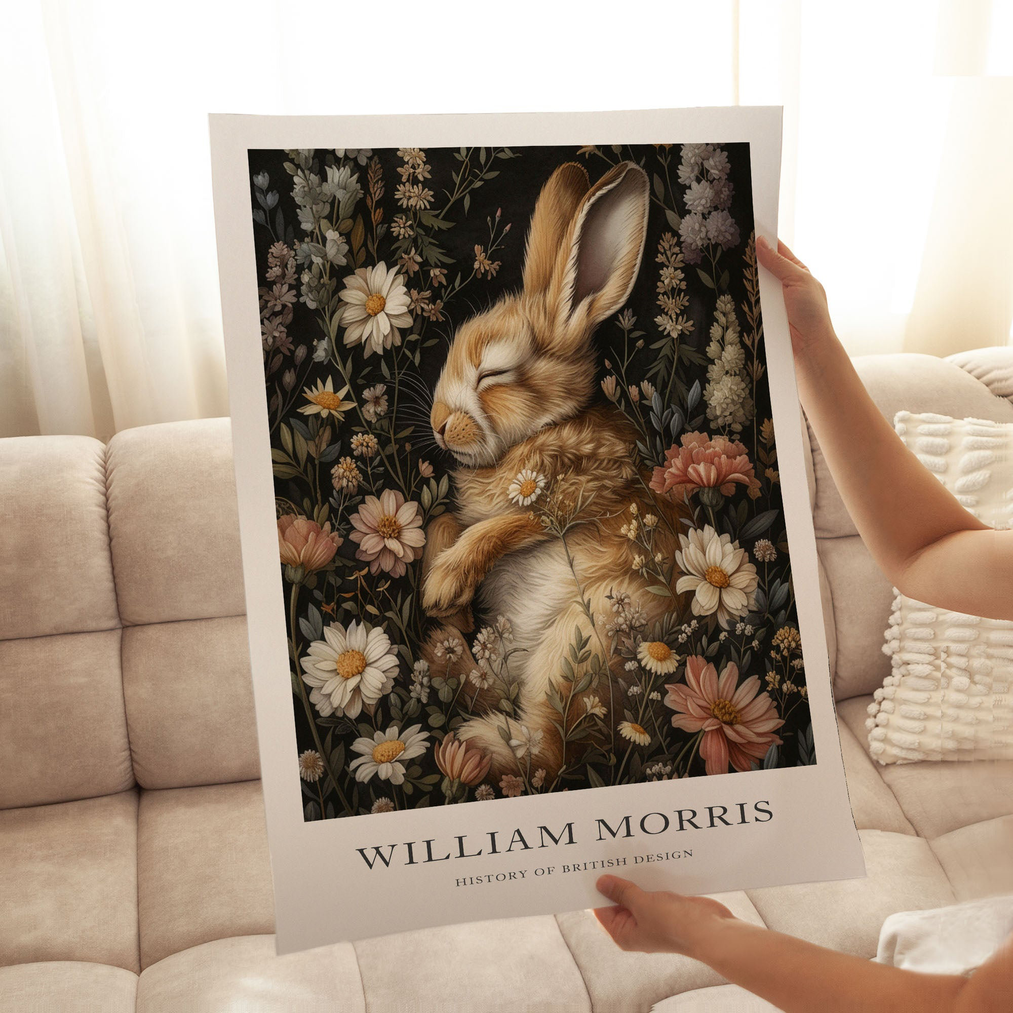 August Grove® Animals William Morris Bunny Rabbit XVII Cottage Unframed ...