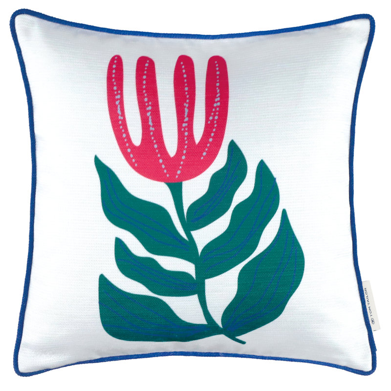 Floral Square Cushion Cover, Antique pink and pink