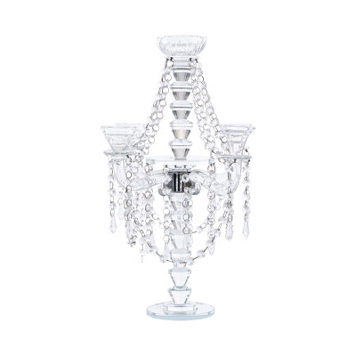18.5'' H Crystal Tabletop Candelabra