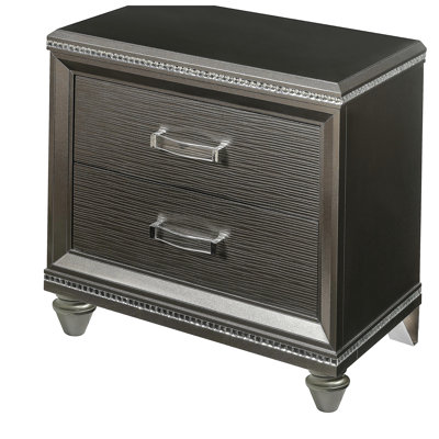 Dark Champagne 2-Drawer Nightstand