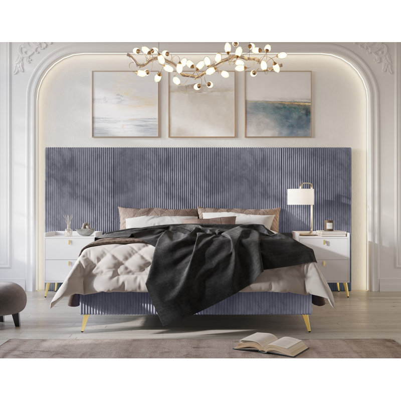 Ensemble de chambre à coucher 3 pièces Ventnor, gris, Grand