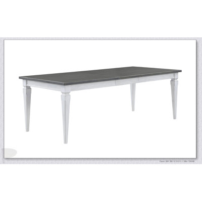 Katia Rustic Gray & Weathered White Finish Extendable Dining Table With Spacious Surface And Durable Construction