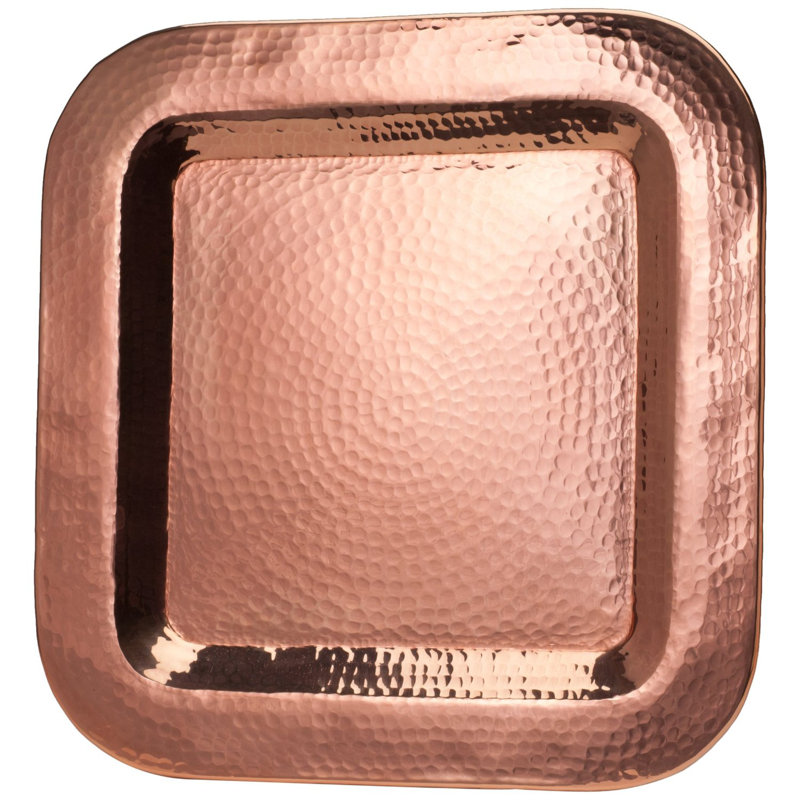Small Hand Hammered Copper Square Platter