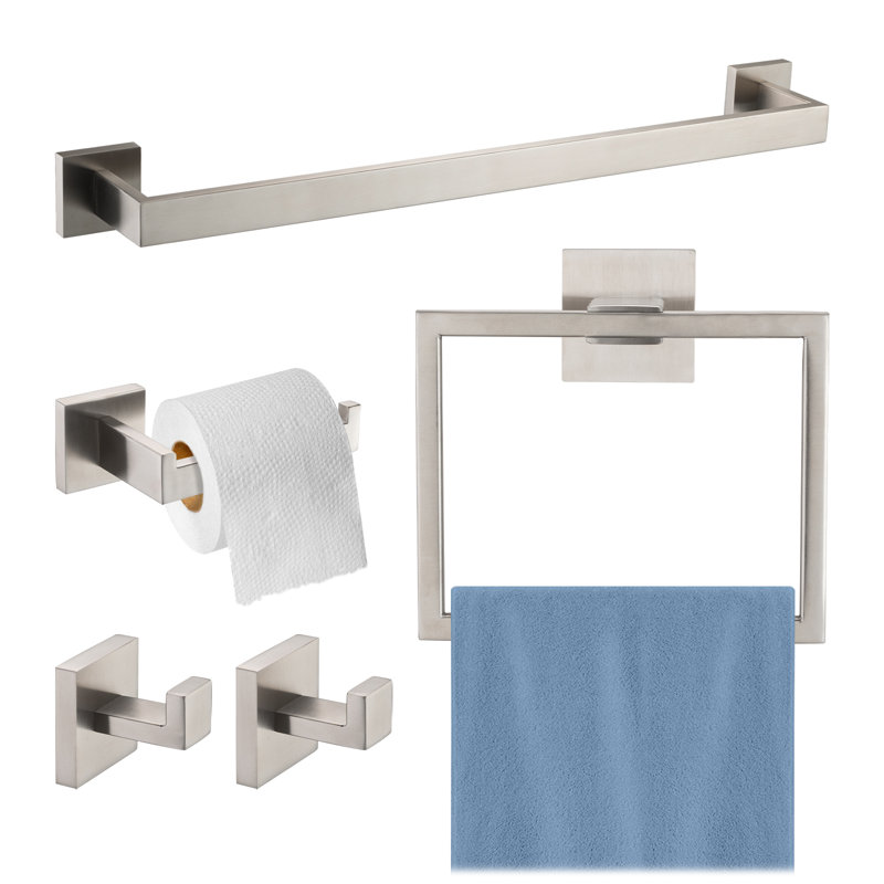5 - Piece Bathroom Hardware Set, Brushed Nickel