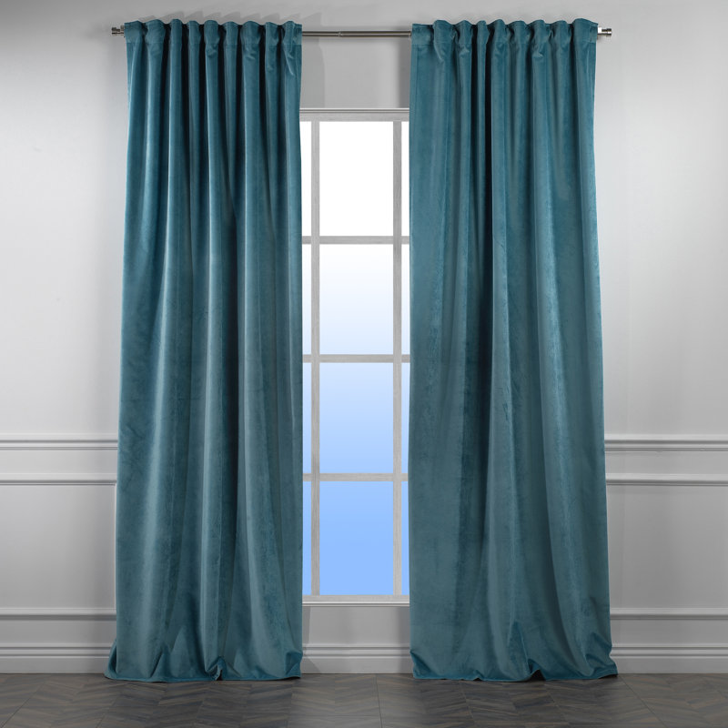 Matte Velvet Extra Wide x Extra Long Custom Made Decorative Double Panel, 52" W x 72" L, 40 Celestial Blue