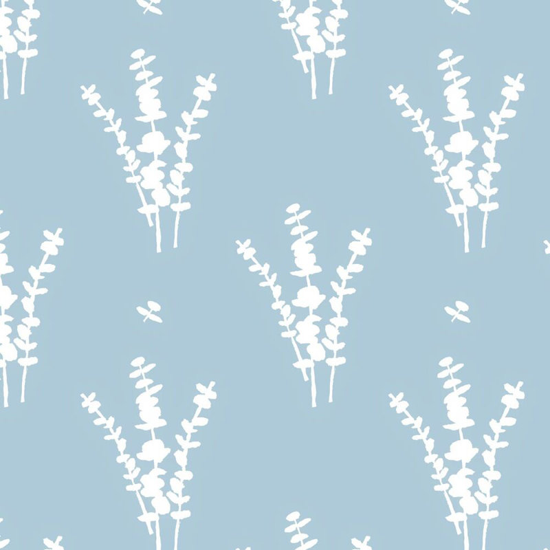 Eucalyptus Square Pillow Cover & Insert, Blue/White Floral, 22"H x 22"W