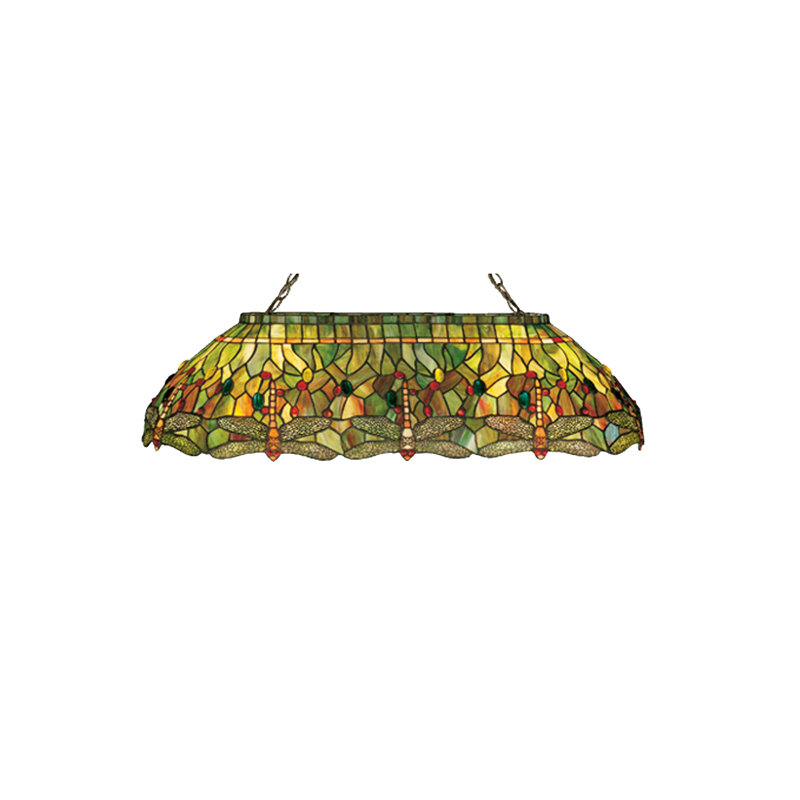 Luminaire suspendu en forme de dôme pour table de billard 6 lumières Tiffany Hanginghead Dragonfly