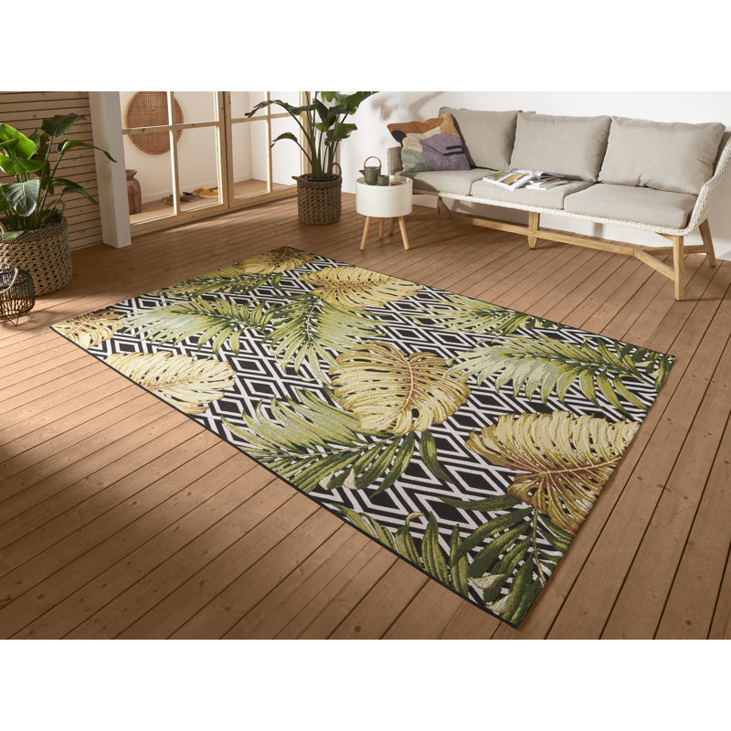Brown/Green Indoor/Outdoor Rug, Rectangle 120 x 180cm