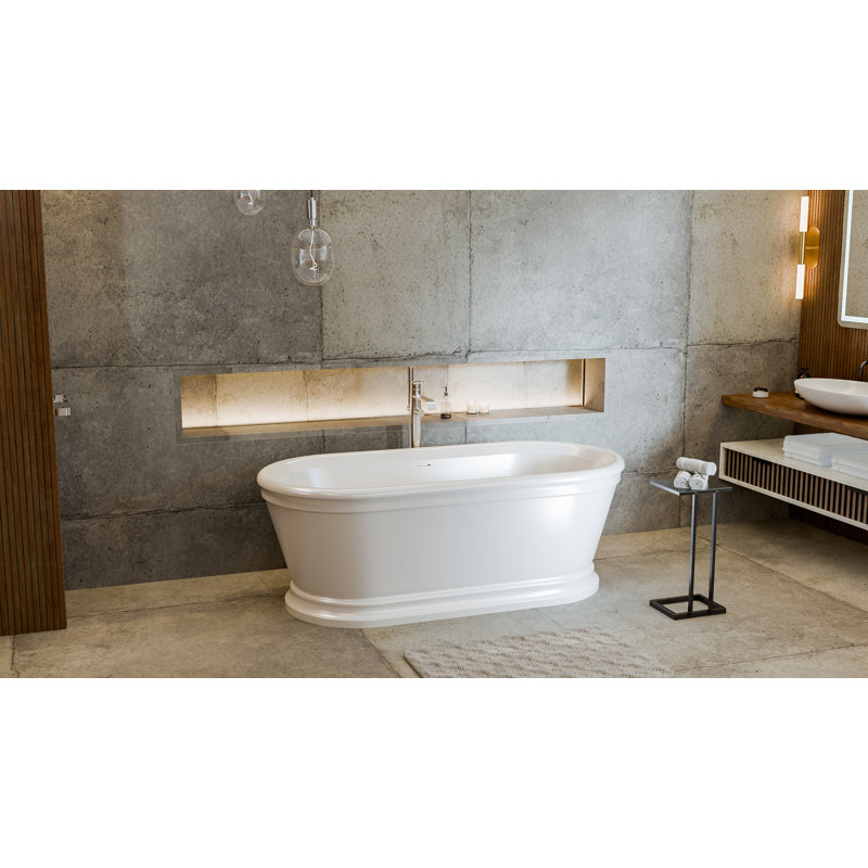 DreamLine Abbey 66 3/4 in. L x 31 1/2 in. W x 23 7/8 in. H Acrylic Double Ended Freestanding Tub, Oil Rubbed Bronze