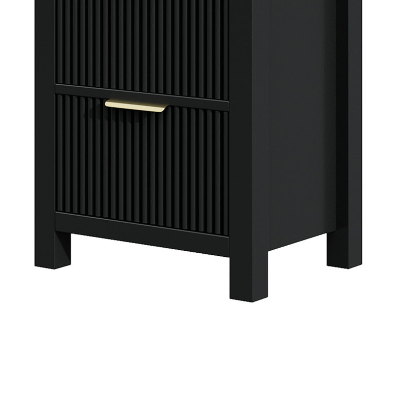 Commode 4 tiroirs (ensemble de 3), Noir