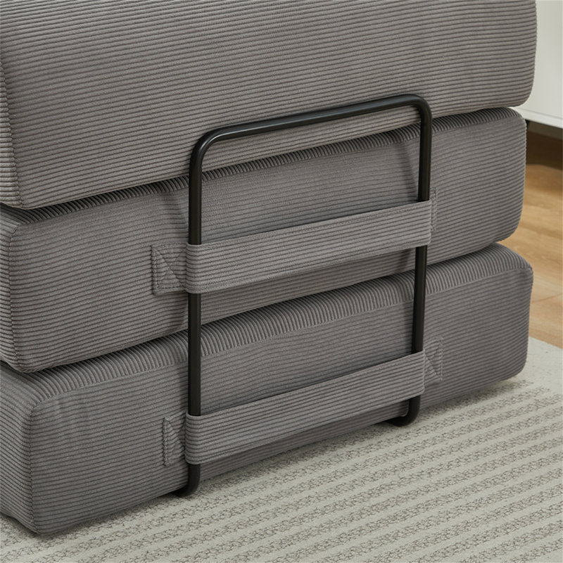 Convertible Folding Sofa Bed, Gray Corduroy