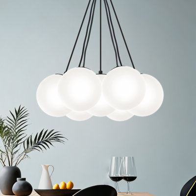 7- Light  Modern Chandelier Sputnik Chandelier Glass Chandelier With White Glass