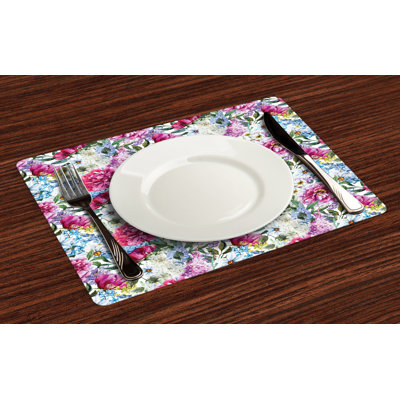 Polyester Floral Rectangle Placemat