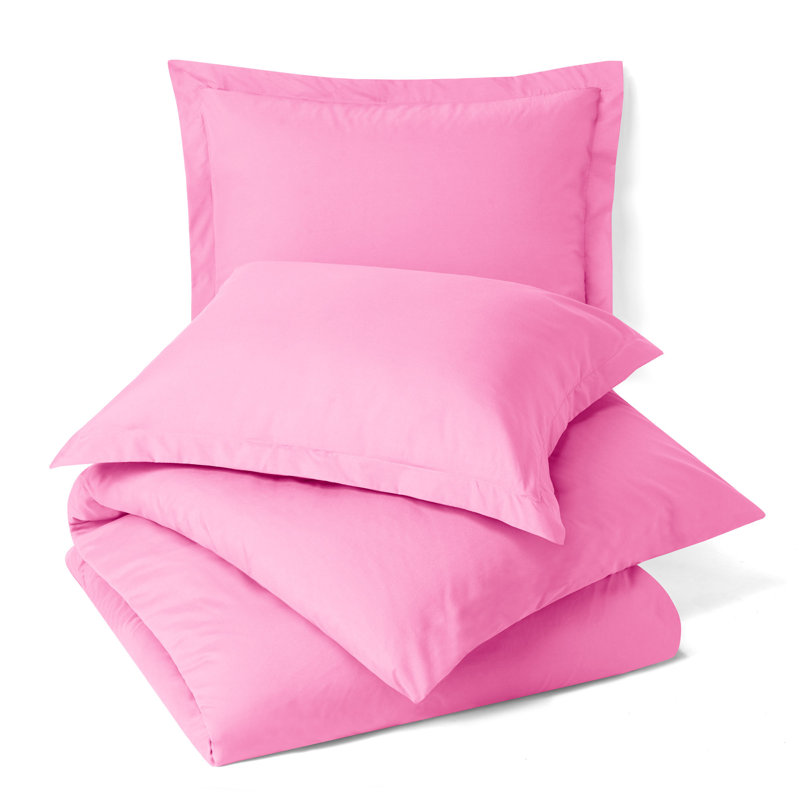  Ensemble de housse de couette ultra-doux, Rose clair, Housse de couette double + 2 taies décoratives