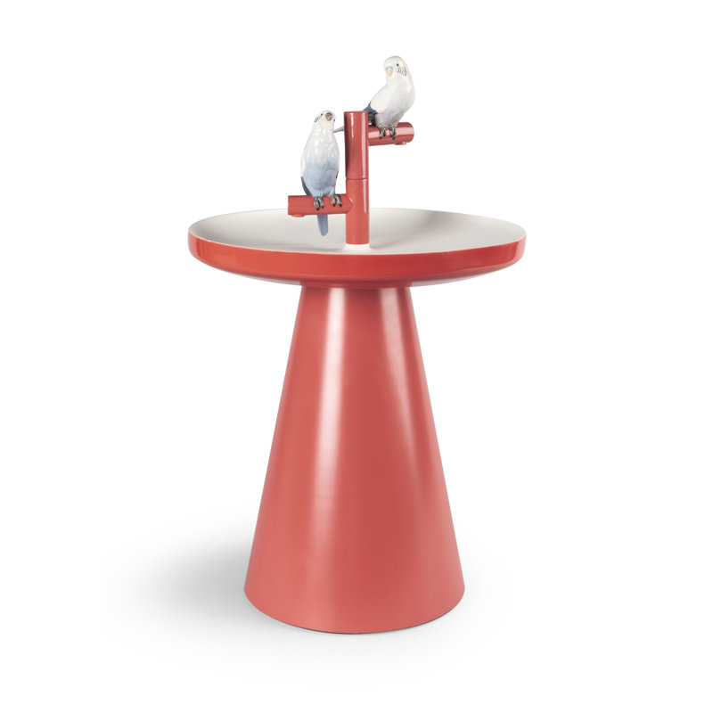 The Parrot Party Pedestal End Table
