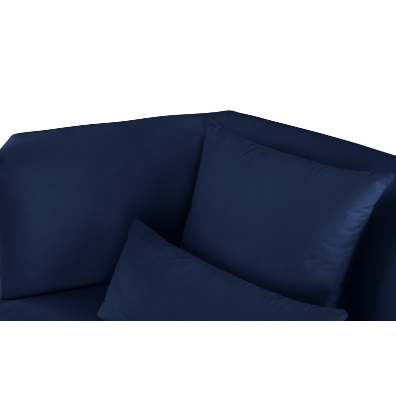 Marquis 47.75" Wide Velvet Armchair, Navy Velvet