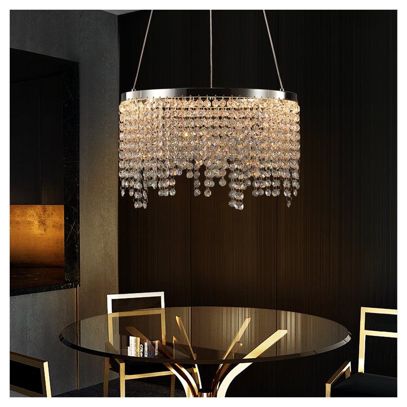 Modern Raindrop Crystal Chandelier - Adjustable LED Pendant Light with Dimmable Color Temperature for Dining Room & Living Room