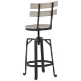 Jihoon Swivel Adjustable Height Counter Stool with Metal Frame