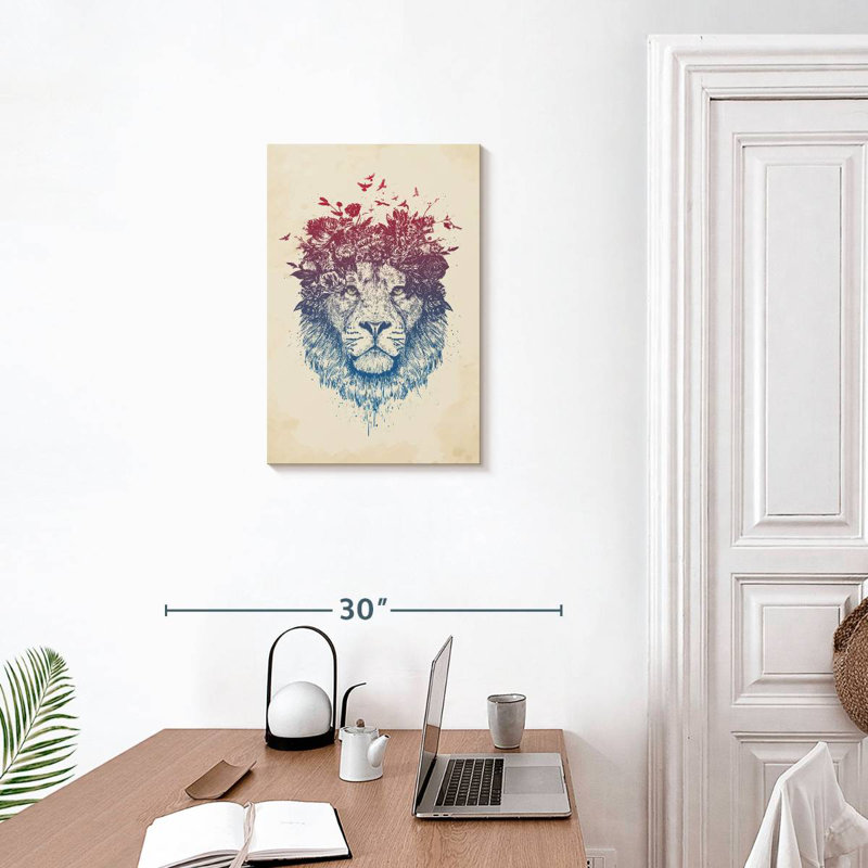 Brampt Floral Lion, 24" H x 16" W