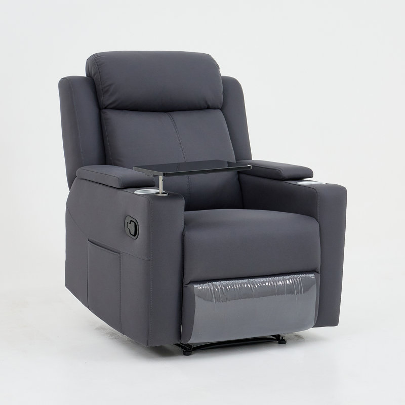 Upholstered Home Theater Recliner Sofa Seat, Graphite Gray