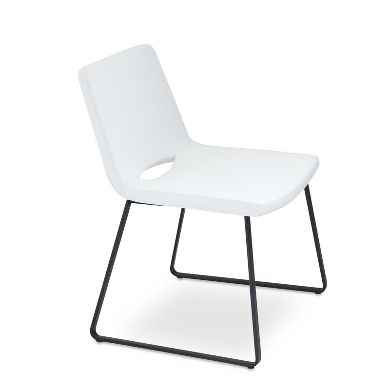 Chaise d’appoint rembourrée en faux cuir Nevada, Chrome, Brun