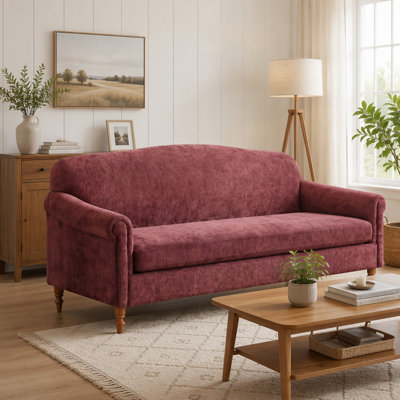 Modern Loveseat Sofa with Rolled Arms for Living Room and Small Spaces, Comfortable 2-Seater Upholstered Couch