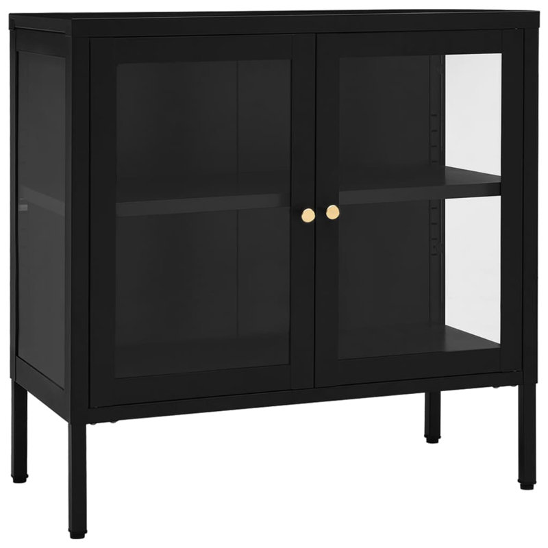 Sideboard Black Powder-coated steel Medium Sideboard, Black, 70cm H x 70cm W x 35cm D