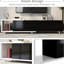 Meuble télé 80 po et plus, 70,1 po - 100 po réglable, noir et blanc avec rangement moderne et extensible-1829922953