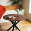 "Mid-century Modern 42,1" Table de salle à manger piédestal pour 4-6 avec plateau rond en MDF et pieds croisés - Finition bois