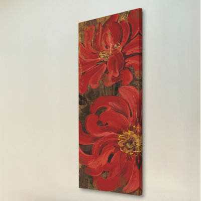 « floral frenzy red i » par alan hopfensperger, reproduction d’art sur toile tendue
